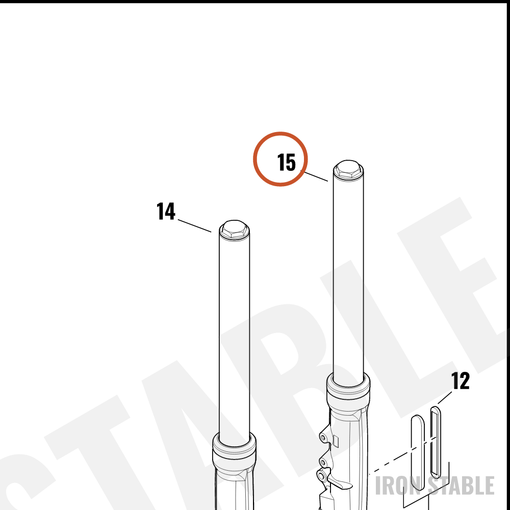 Harley-Davidson Fork, Fr Tlscp, Lh, Buffed, Black,
