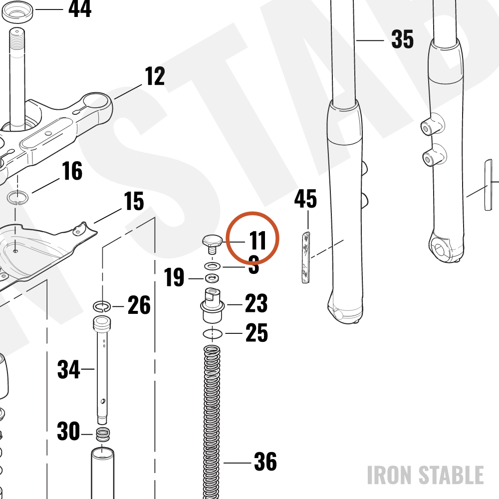 Harley-Davidson Fork Bracket Bolt, Upper