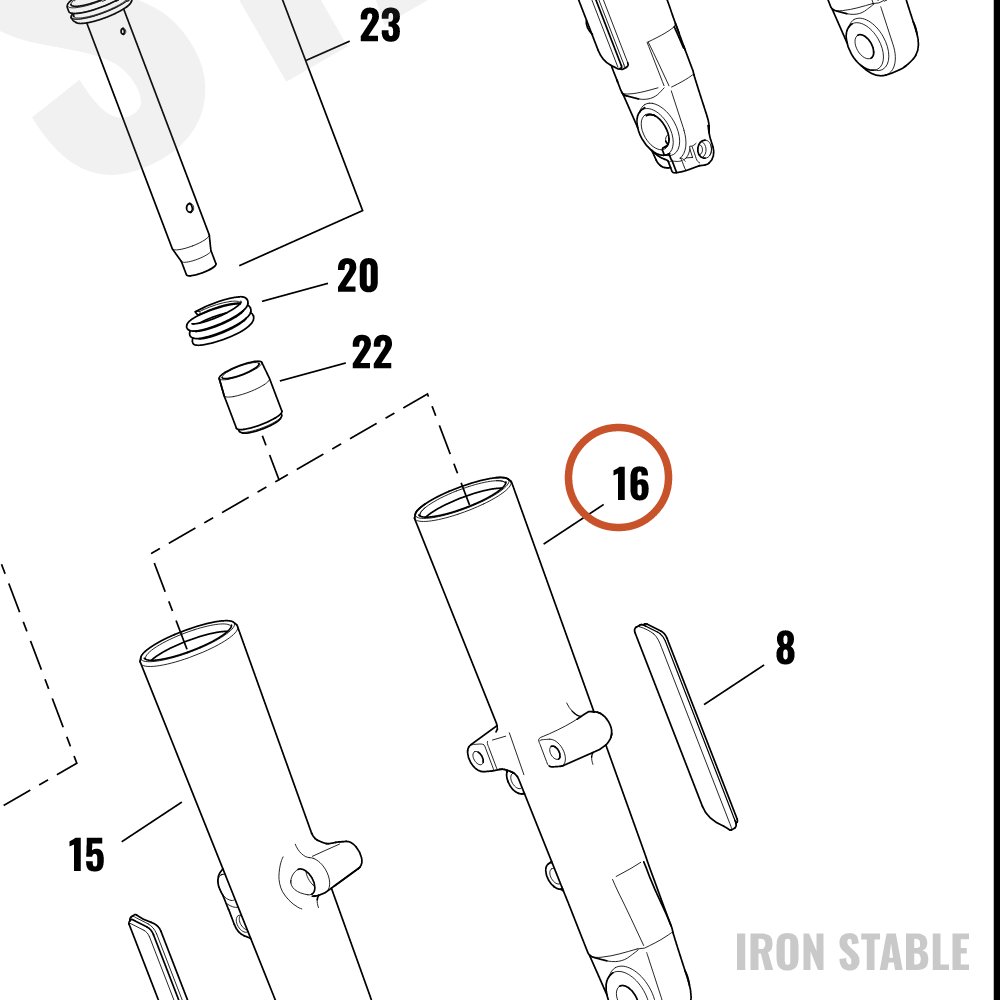 Harley-Davidson Slider, Fr Tlscp Fork, Lh, Chrome