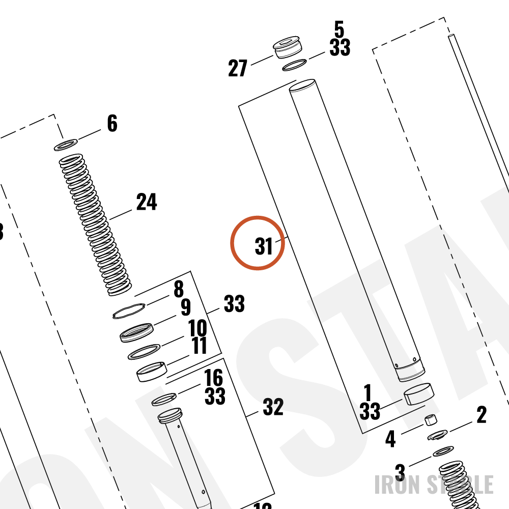Harley-Davidson Fork Pipe Assembly