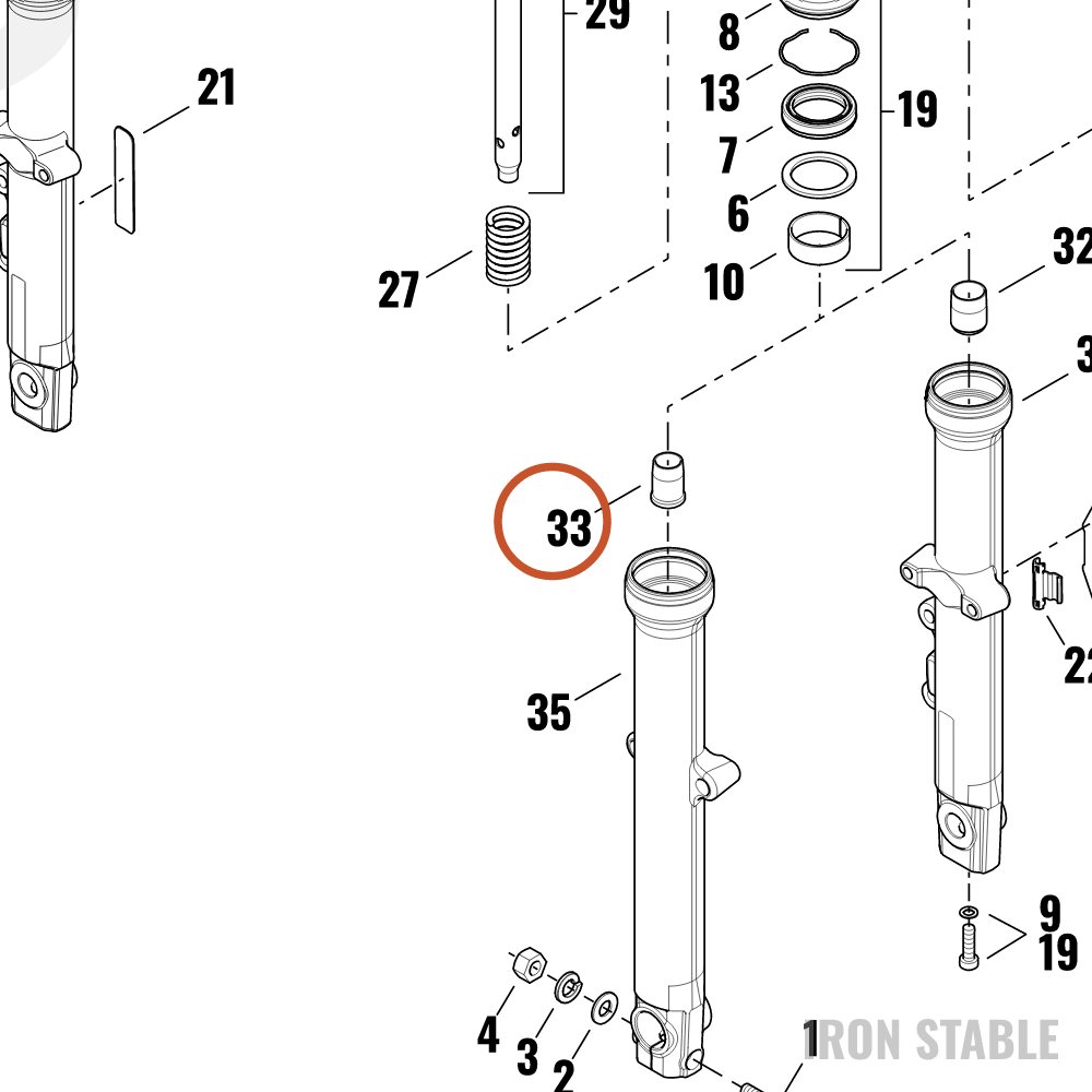 Harley-Davidson Oil Lock, Rh-Fork