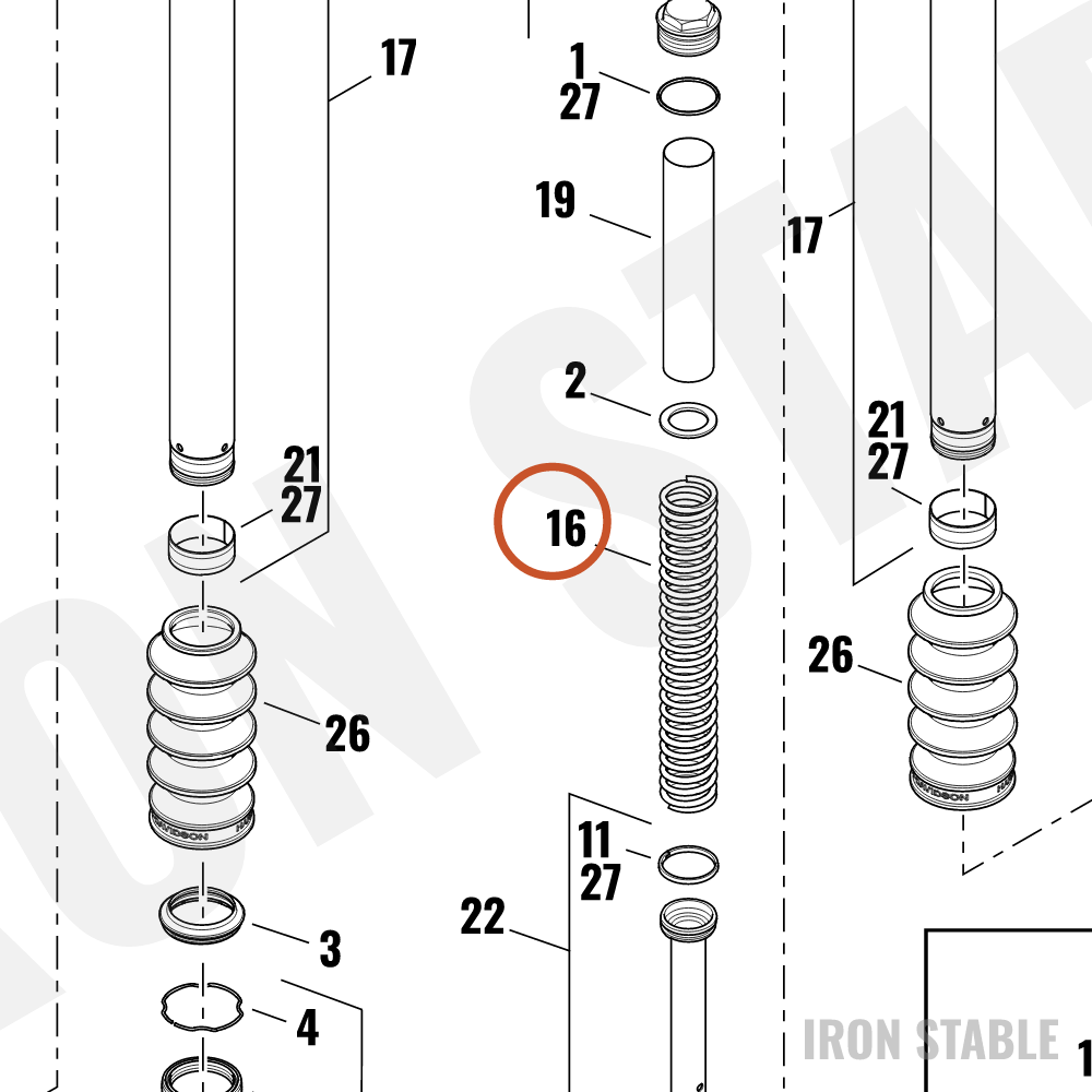 Harley-Davidson Spring, Fr Tlscp Fork, Compressi