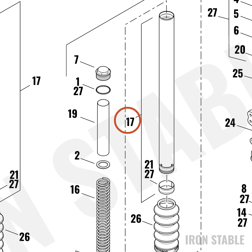 Harley-Davidson Fr Tlscp Fork Sub-Component, Fork P