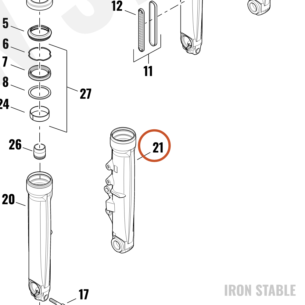 Harley-Davidson Slider, Fr Tlscp Fork, Lh, Buffed