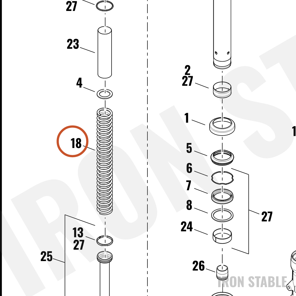 Harley-Davidson Spring, Fr Tlscp Fork, Compressi