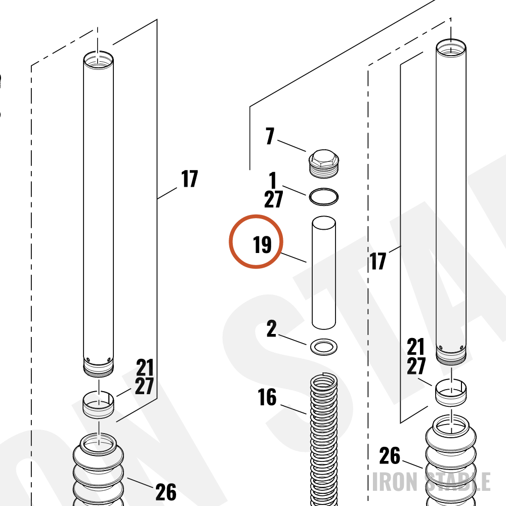 Harley-Davidson Fr Tlscp Fork Sub-Component, Spring