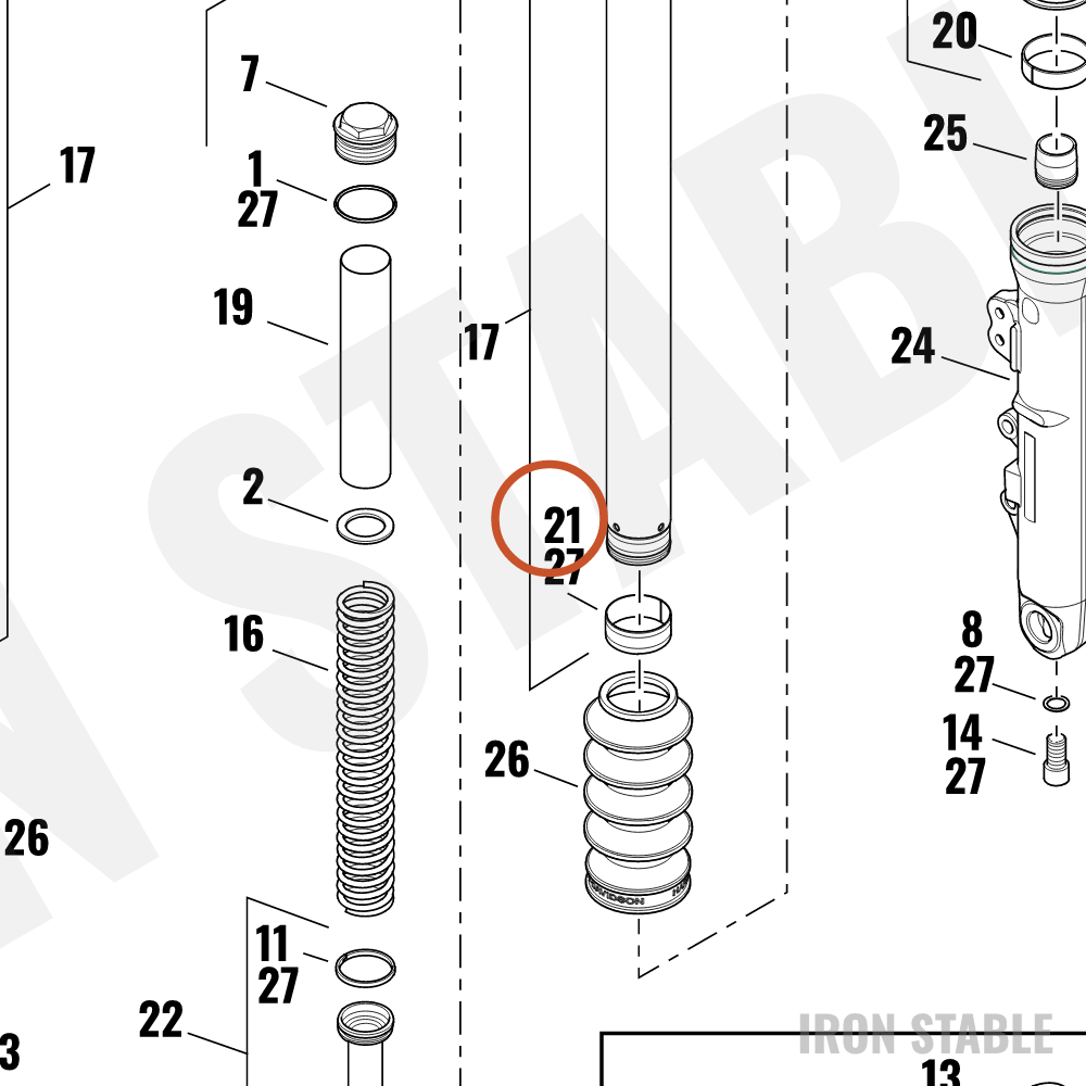 Harley-Davidson Fr Tlscp Fork Sub-Component, Slider