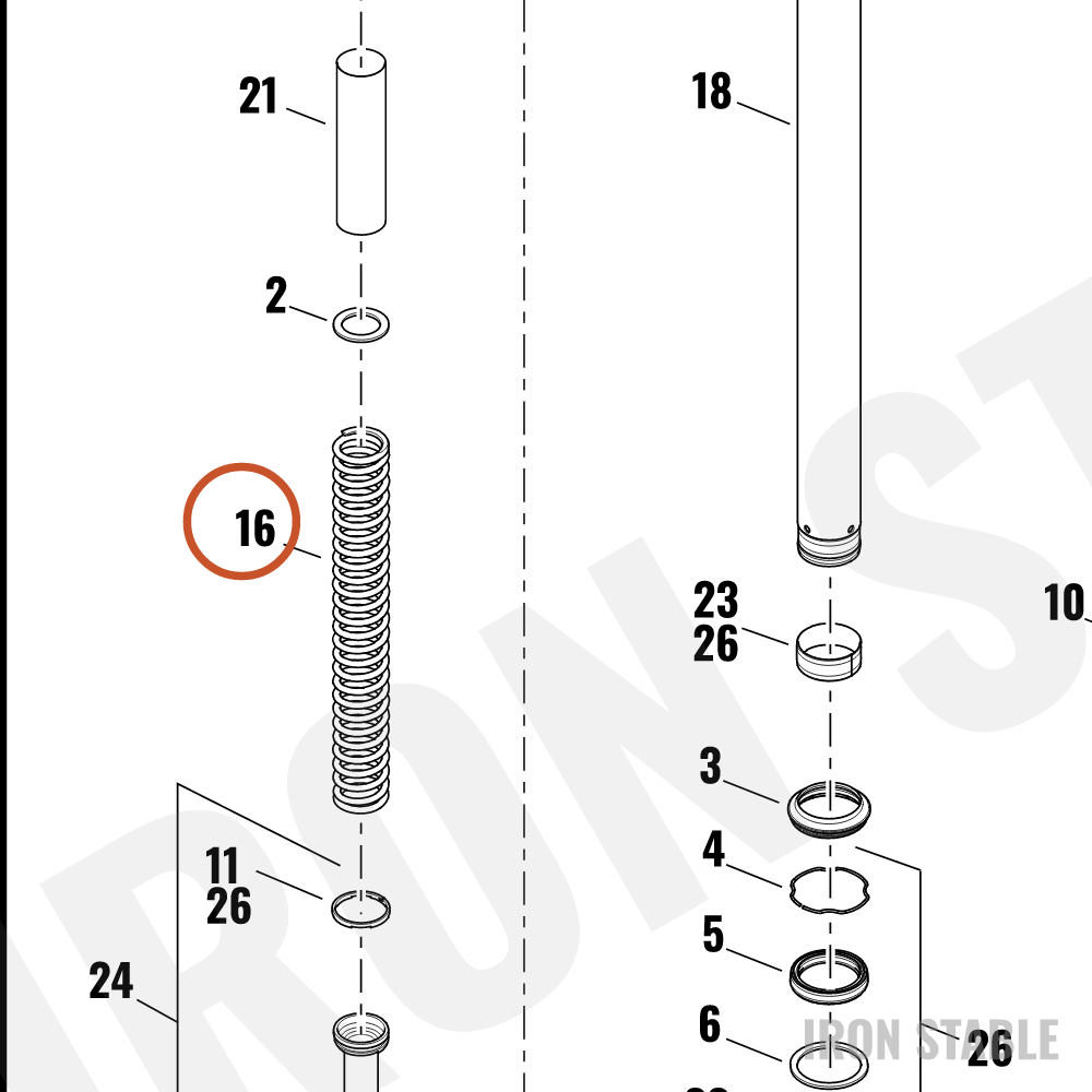 Harley-Davidson Spring, Fr Tlscp Fork, Compressi