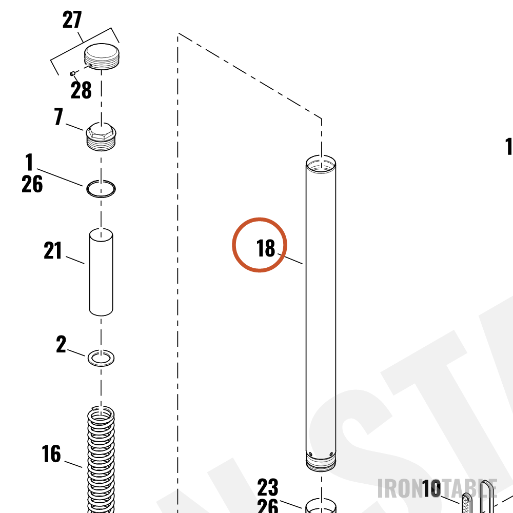 Harley-Davidson Fr Tlscp Fork Sub-Component, Fork P