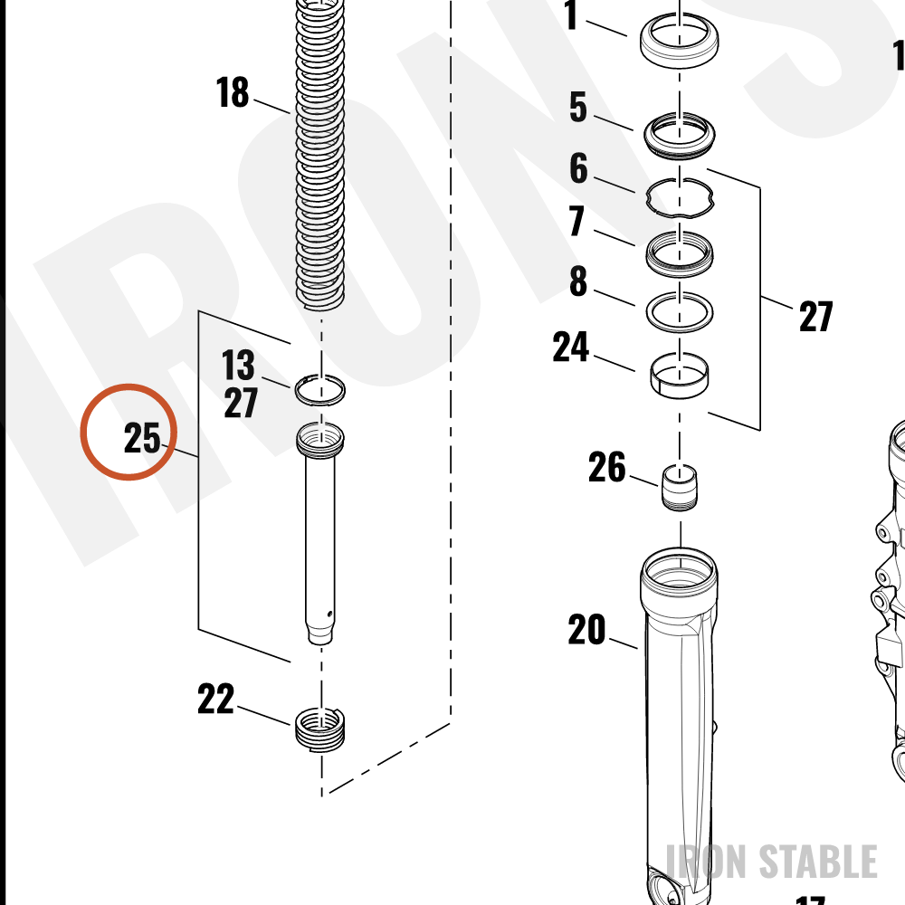 Harley-Davidson Fr Tlscp Fork Sub-Component, Seat P