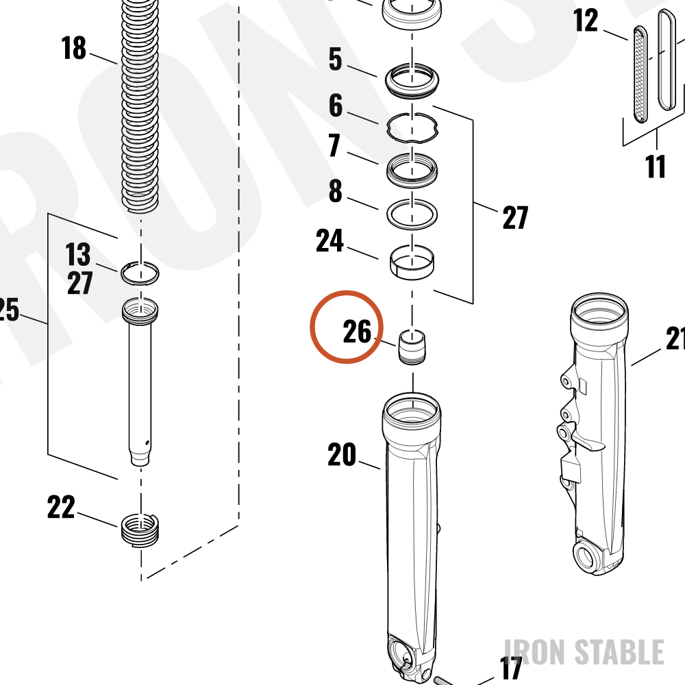 Harley-Davidson Fr Tlscp Fork Sub-Component, Oil Lo