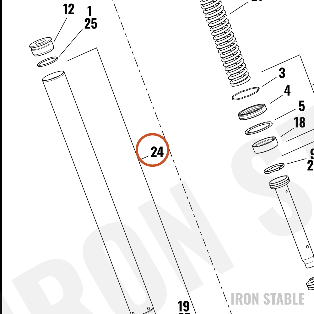 Harley-Davidson Fr Tlscp Fork Sub-Component, Pipe A
