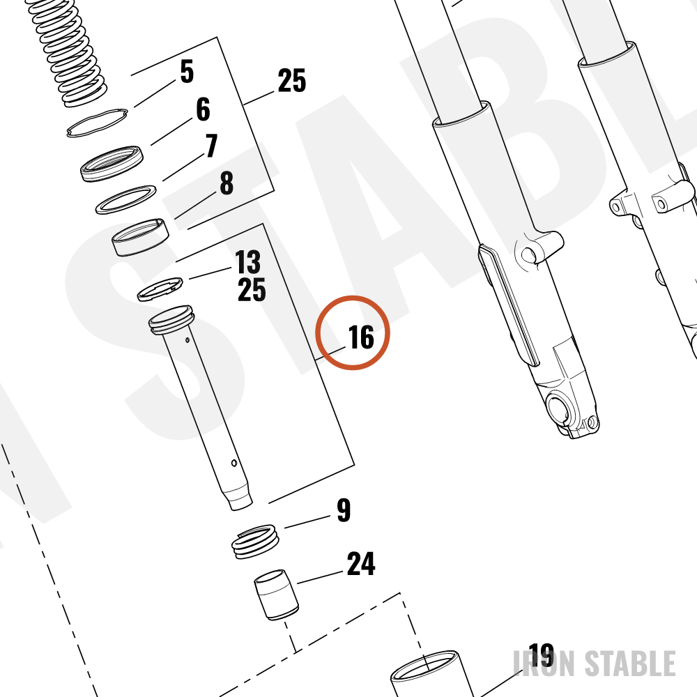 Harley-Davidson Fr Tlscp Fork Sub-Component, Seat P