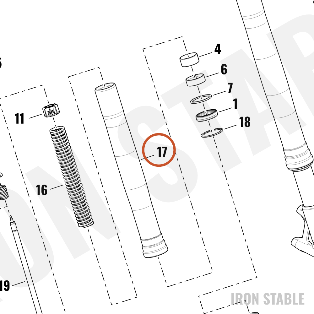 Harley-Davidson Fr Tlscp Fork Sub-Component, Outer
