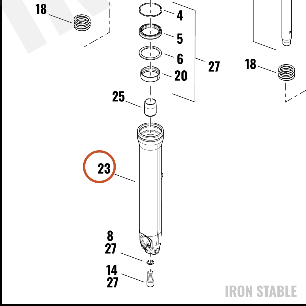 Harley-Davidson Slider, Fr Tlscp Fork, Rh, Clear