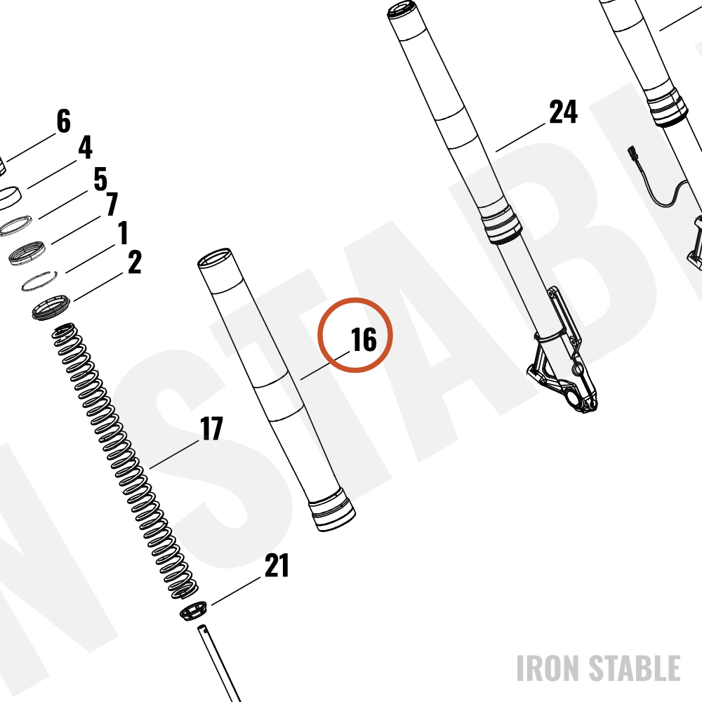Harley-Davidson Fr Tlscp Fork Sub-Component, Outer