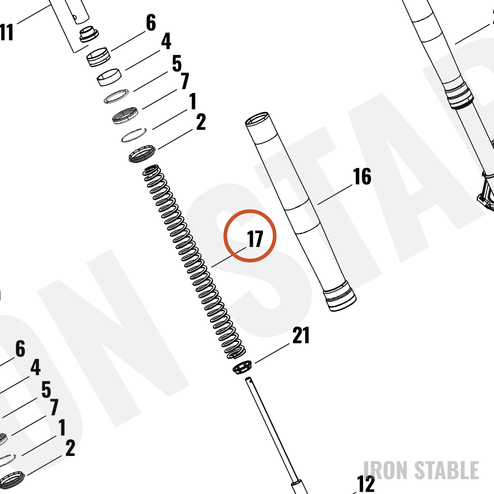 Harley-Davidson Fr Tlscp Fork Sub-Component, Spring