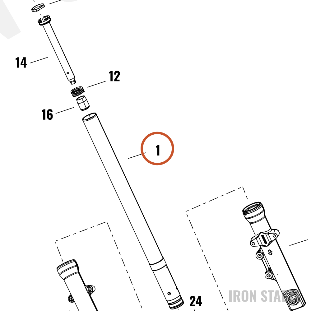 Harley-Davidson Fr Tlscp Fork Sub-Component, Fork P