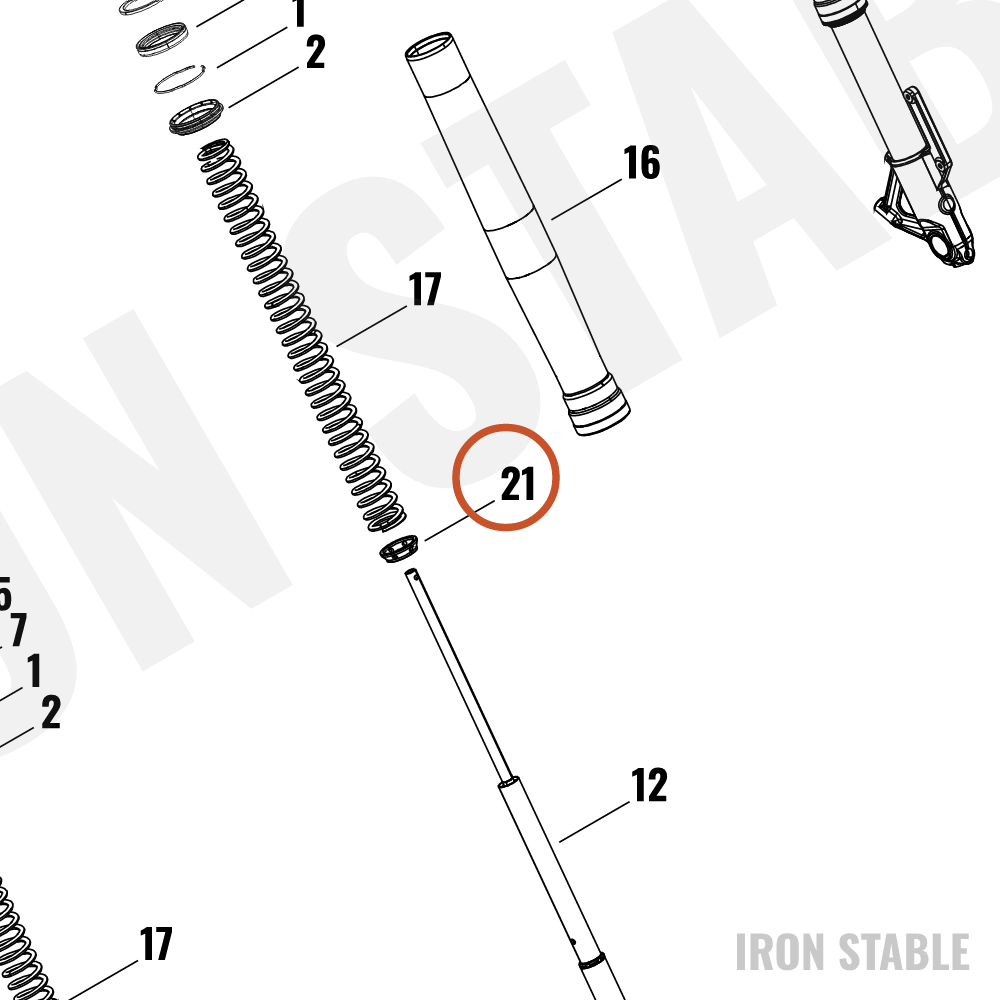 Harley-Davidson Fr Tlscp Fork Sub-Component, Spring
