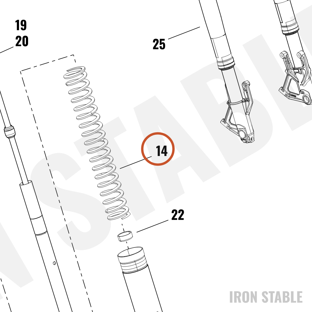 Harley-Davidson Fr Tlscp Fork Sub-Component, Spring