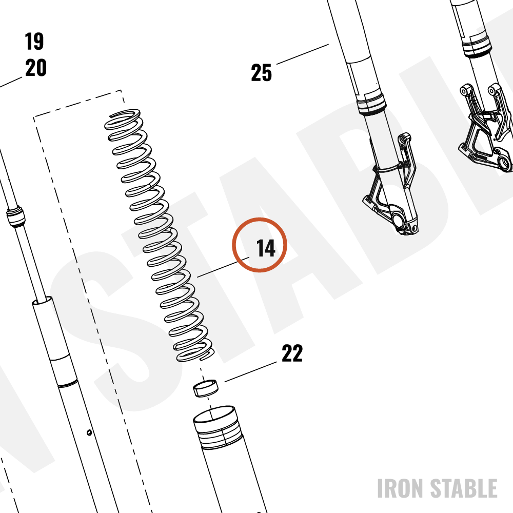 Harley-Davidson Fr Tlscp Fork Sub-Component, Spring