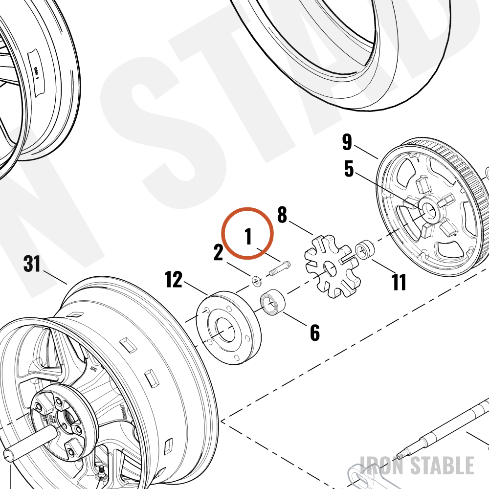 Harley-Davidson Screw, 12pt Flg .438-14 X 2.375