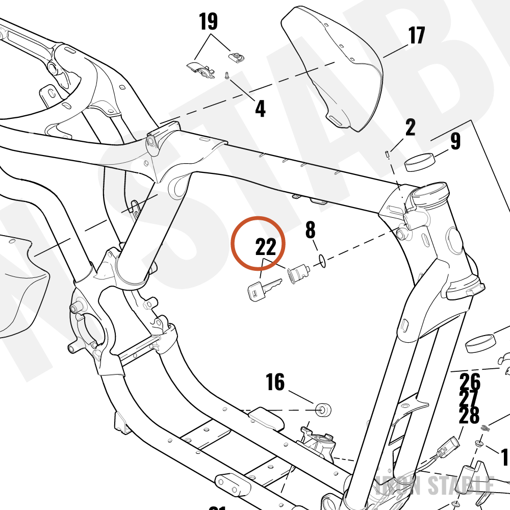 Harley-Davidson Fork Lock Kit Xl/Xr (Req Keyco