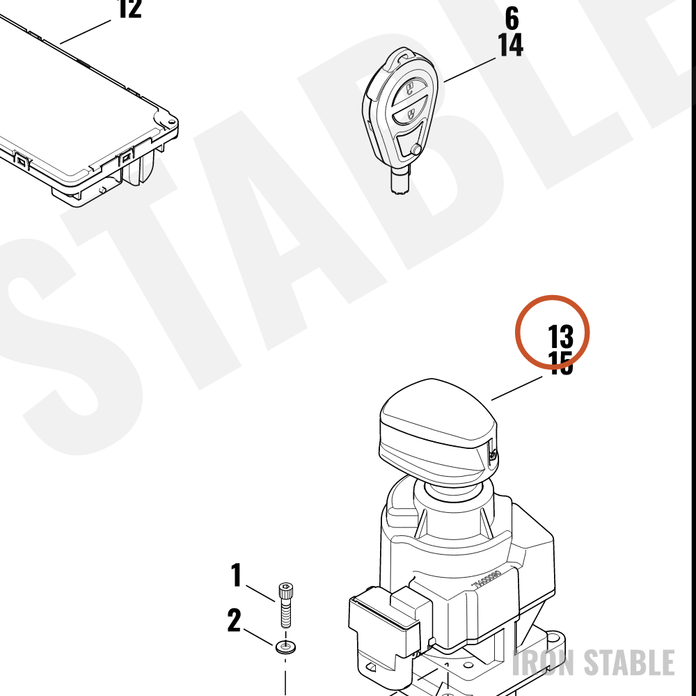 Harley-Davidson Lock, Fork, Switch Hsg, Gblk