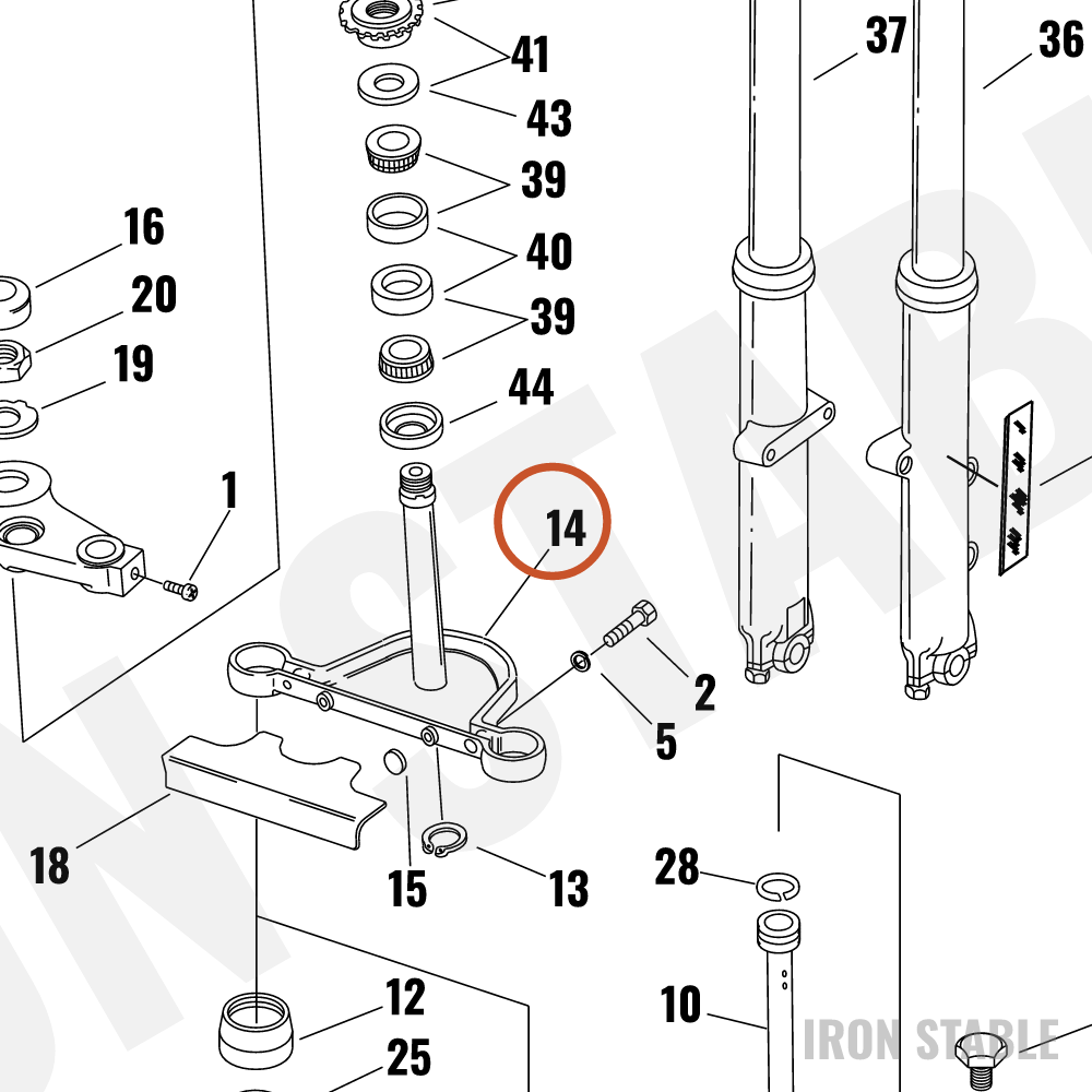 Harley-Davidson Bracket Assembly, Fork Stem, Non-Adj