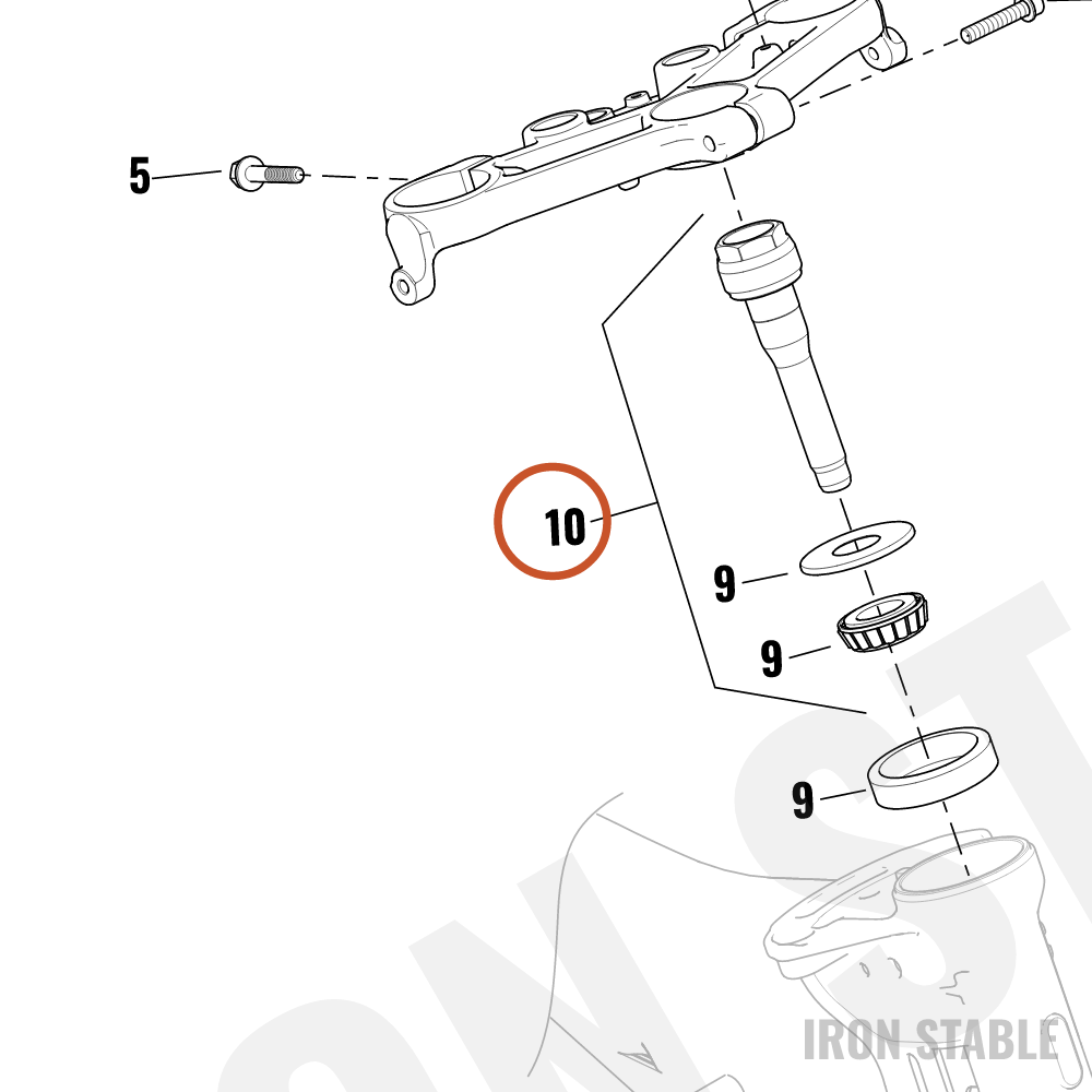 Harley-Davidson Stem Assembly, Upr Steering