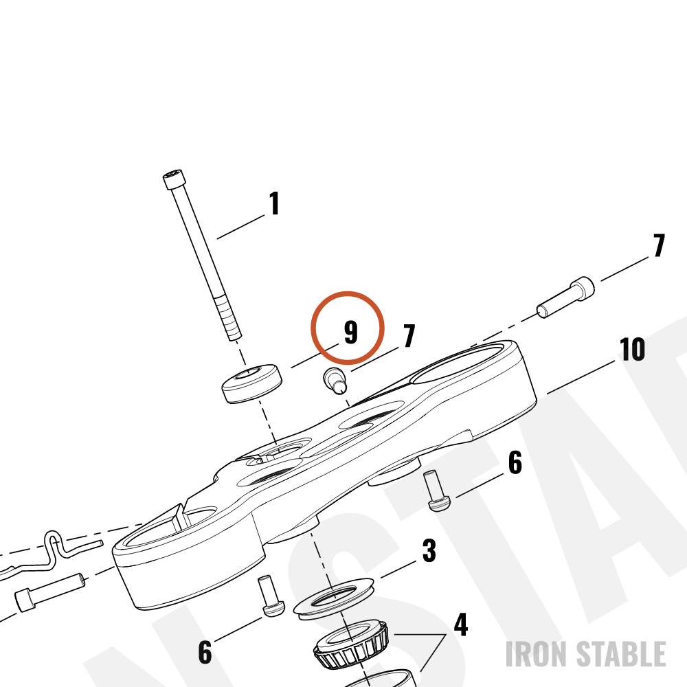 Harley-Davidson Stem, Strg, Top Washer, Blk Anod