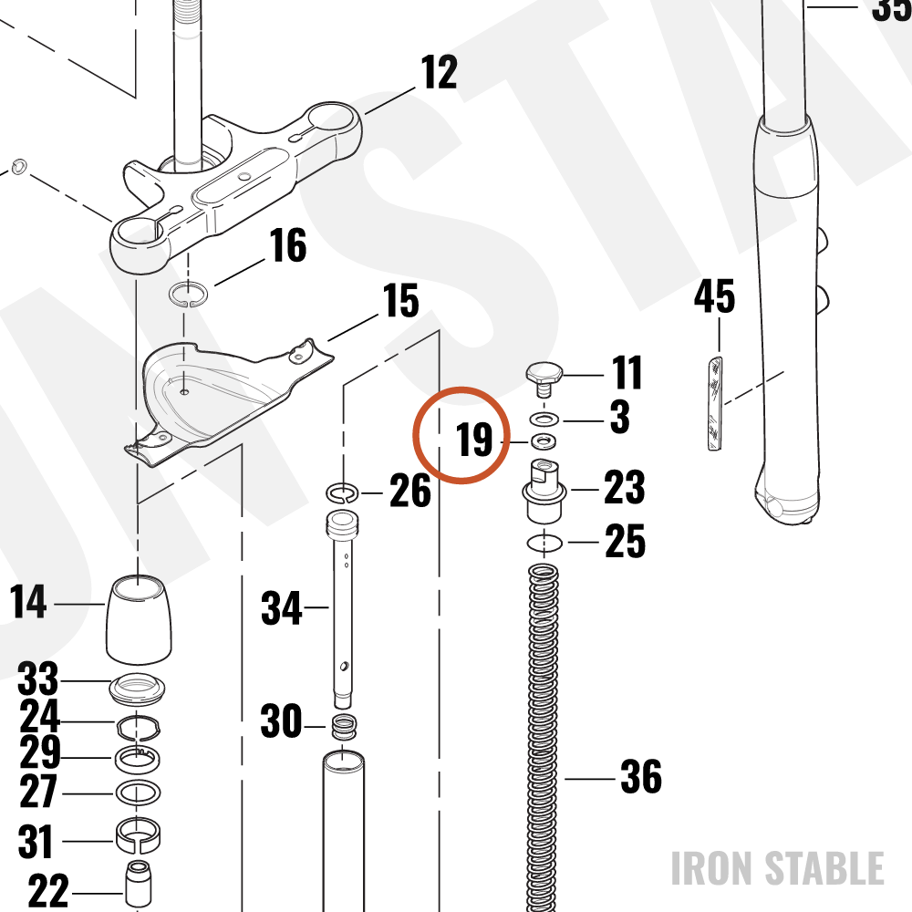 Harley-Davidson Oil Seal, Bolt, Fork Bracket