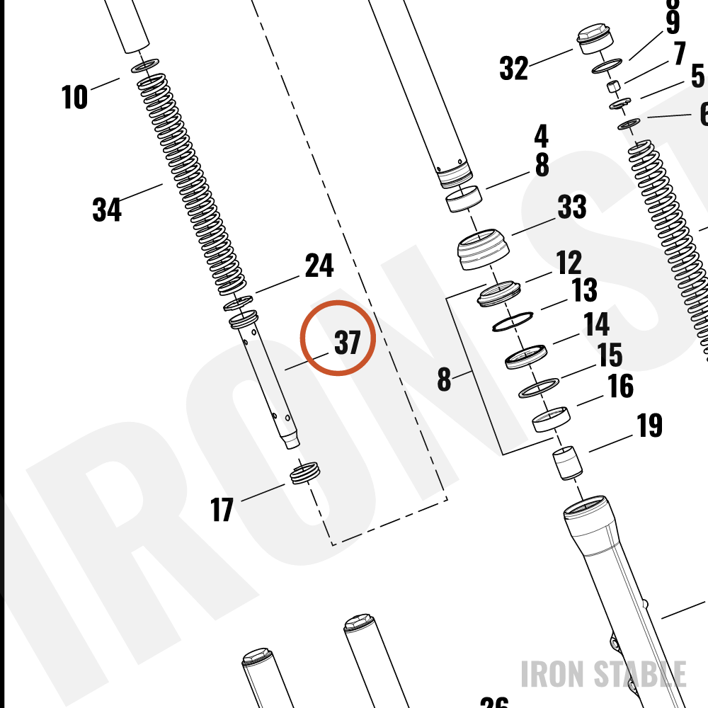 Harley-Davidson Fr Spnsn/Strg Misc Component, Pipe
