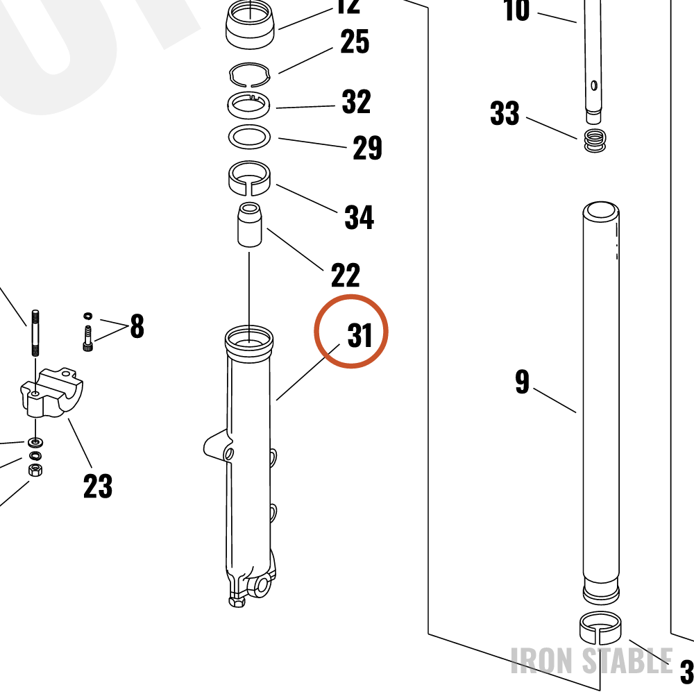 Harley-Davidson Fork Slider, Left