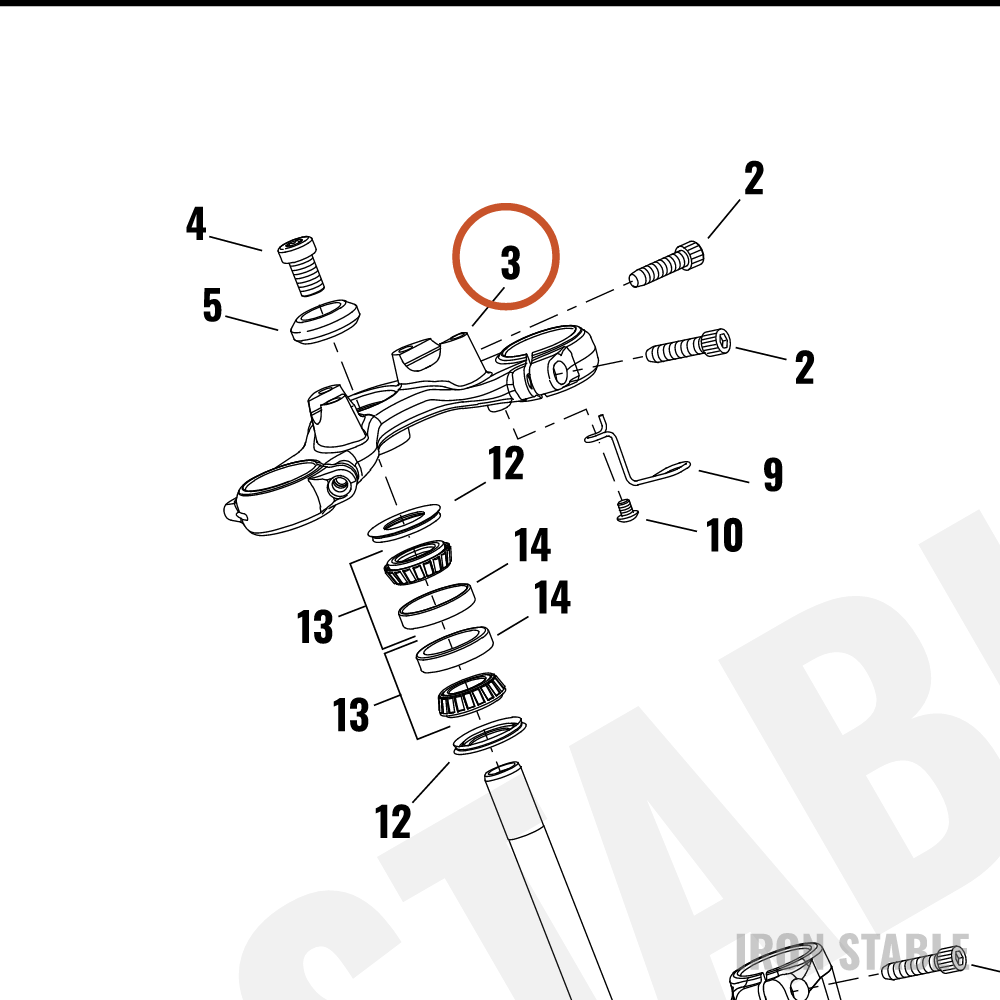 Harley-Davidson Bracket, Upr Fork/Gloss Blk