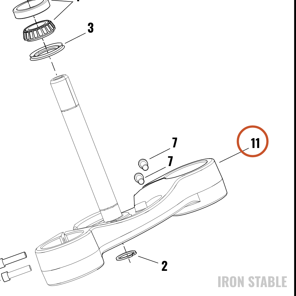 Harley-Davidson Clamp, Lower Tpl, Assembly, Wrkle, Blk
