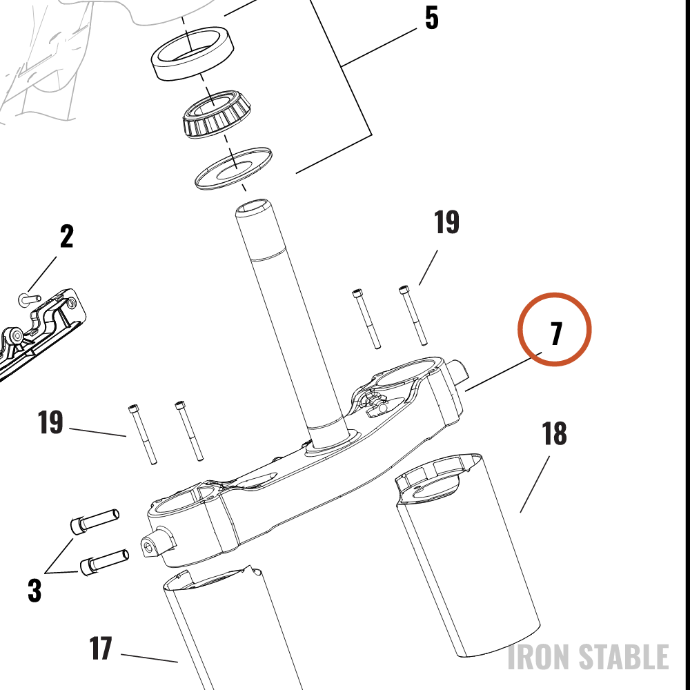Harley-Davidson Clamp, Lower Tpl, Stem, Bearing Assembly