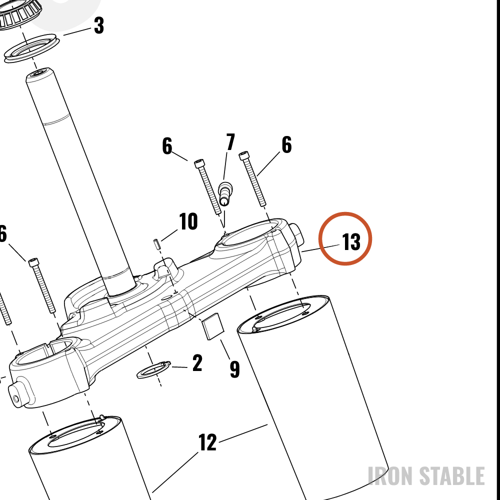 Harley-Davidson Clamp, Lower Tpl, Assembly, W/Stem