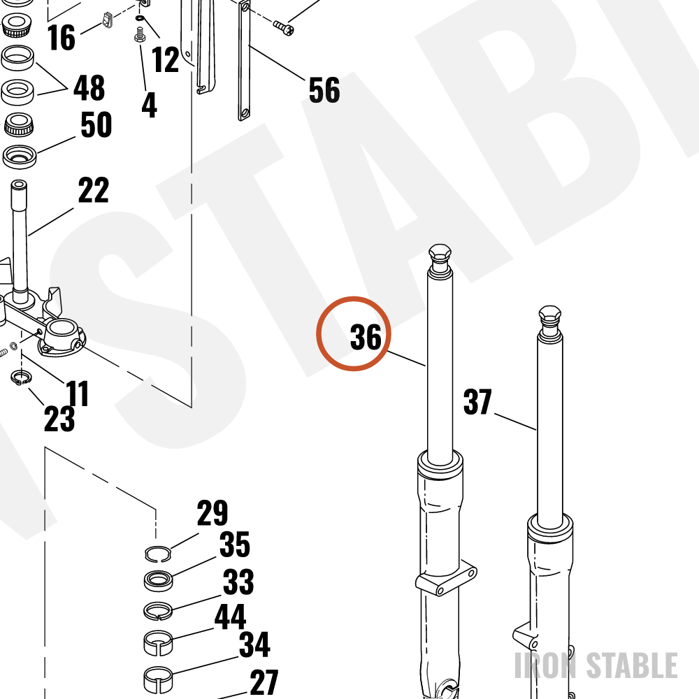 Harley-Davidson Fork Assembly, Rh