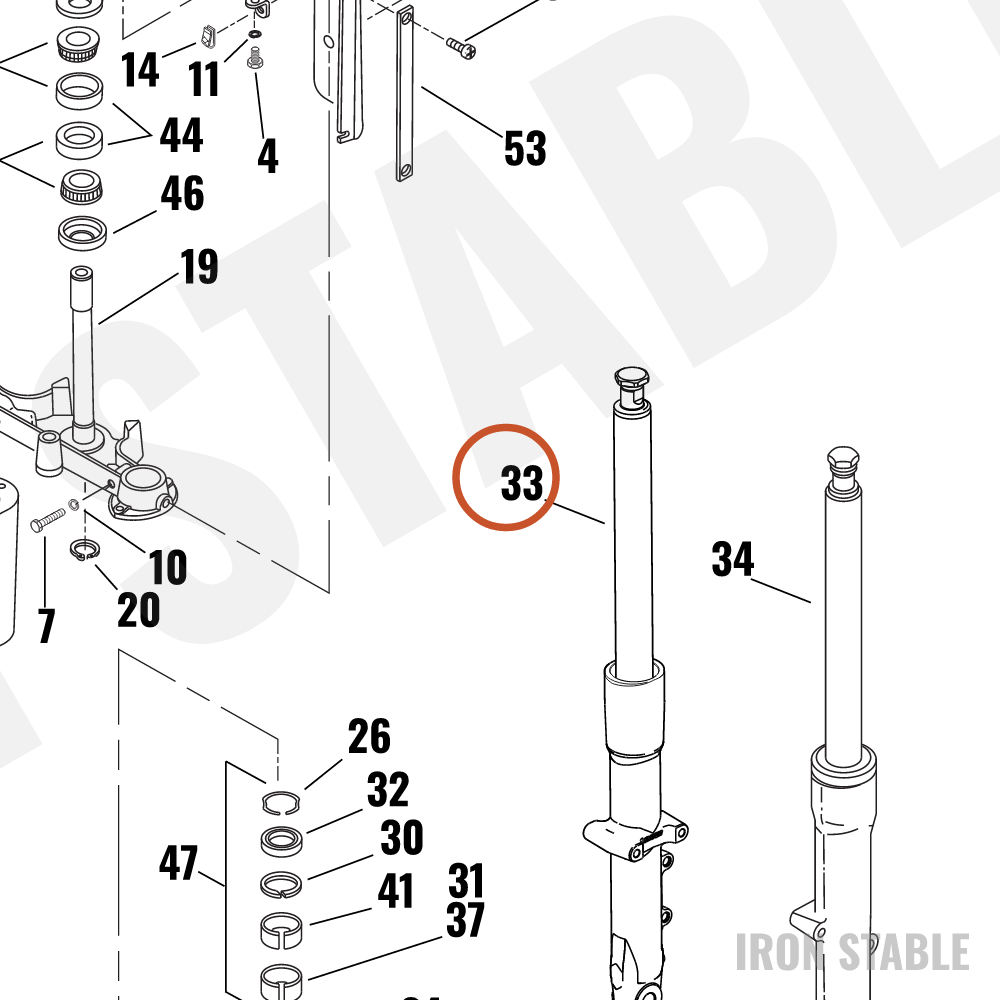 Harley-Davidson Fork Assembly, Rh