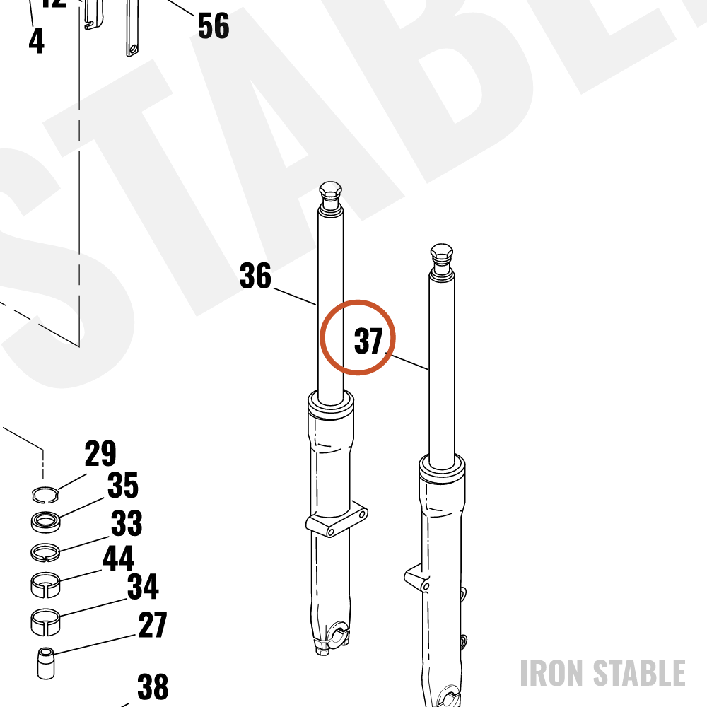 Harley-Davidson Fork Assembly, Lh