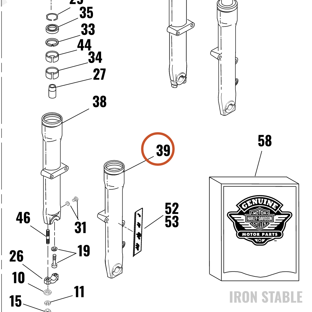 Harley-Davidson Fork Slider, Left
