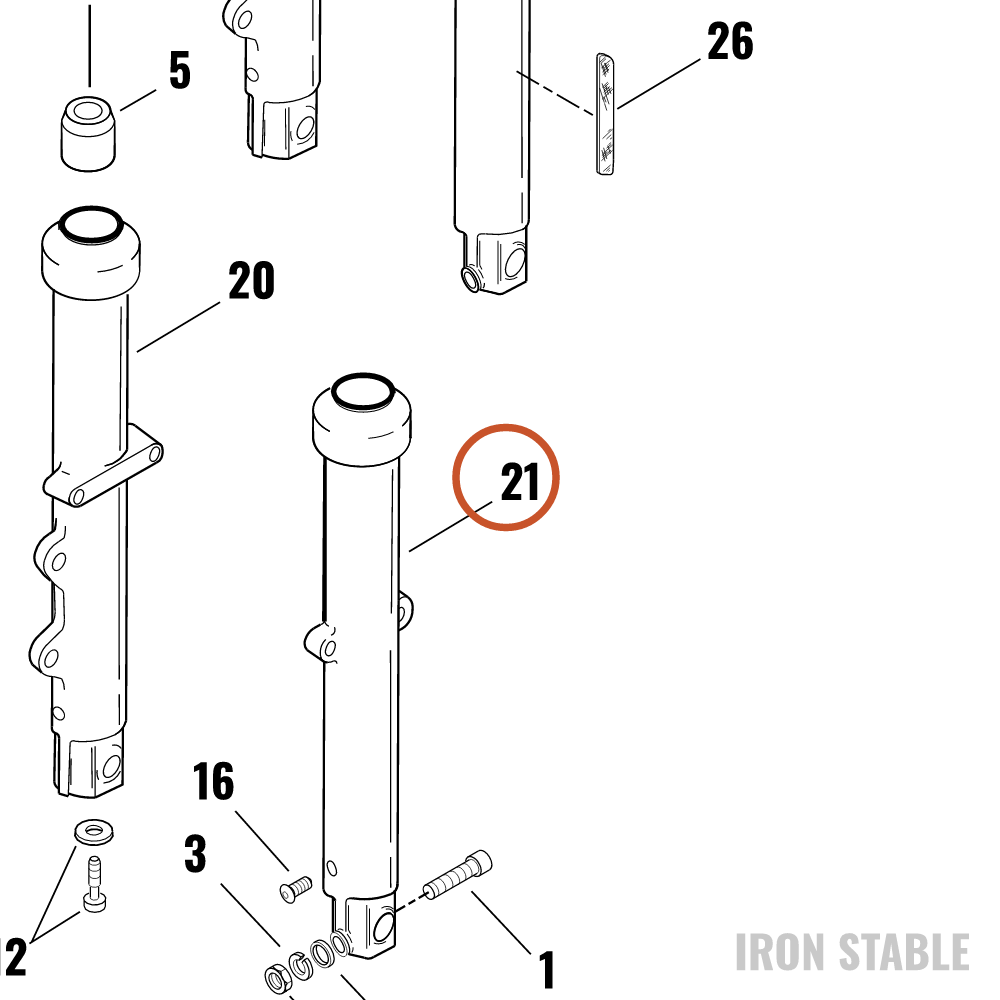 Harley-Davidson Fork Slider, Right