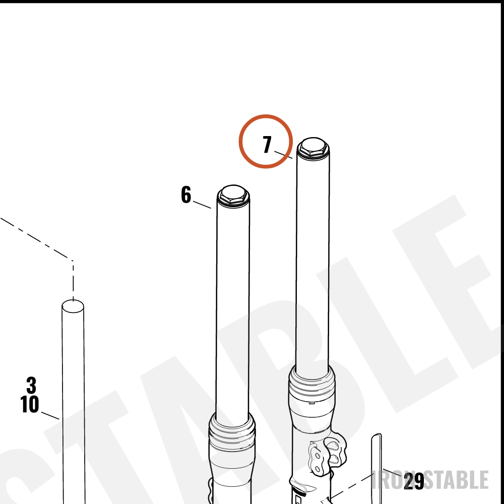Harley-Davidson Fork Assembly, Std, Lh, Polish, Clr, 49m