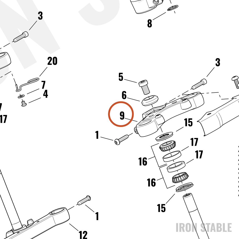 Harley-Davidson Bracket, Upr Fork, Pol'shd