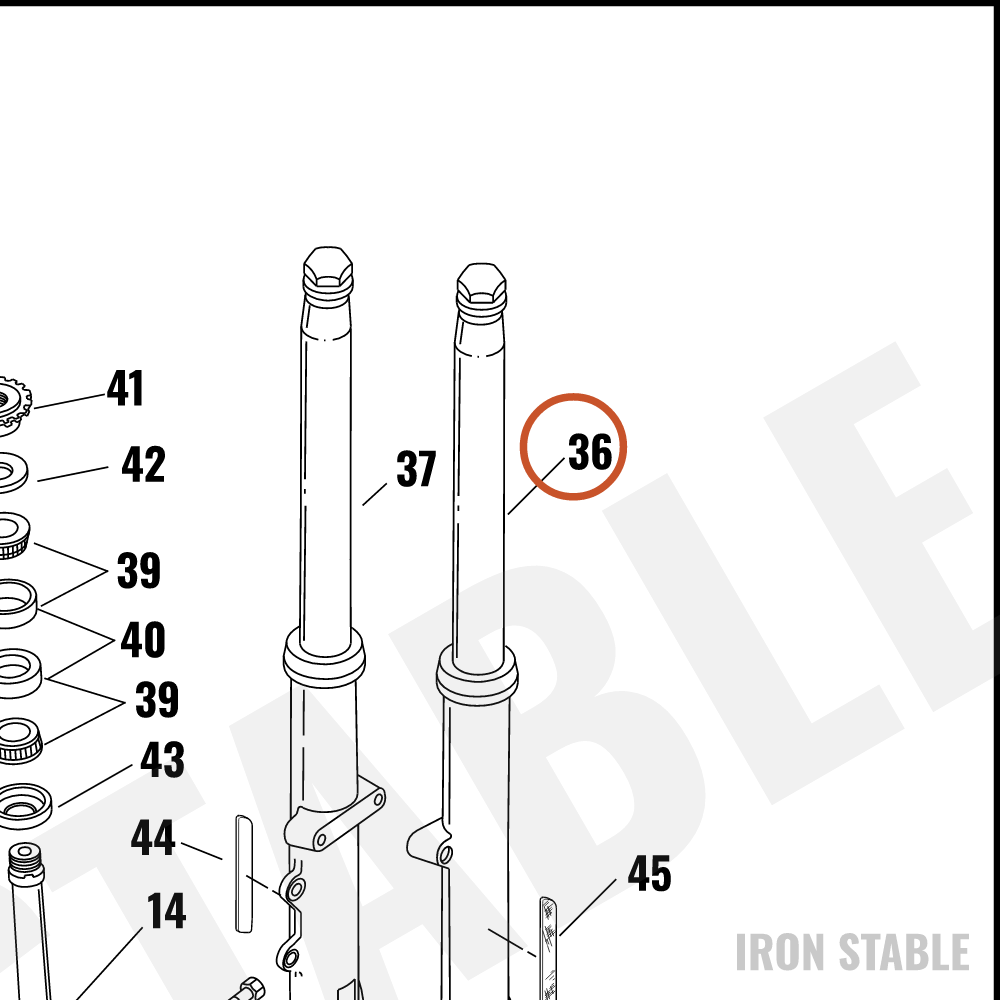 Harley-Davidson Fork Assembly, Lh