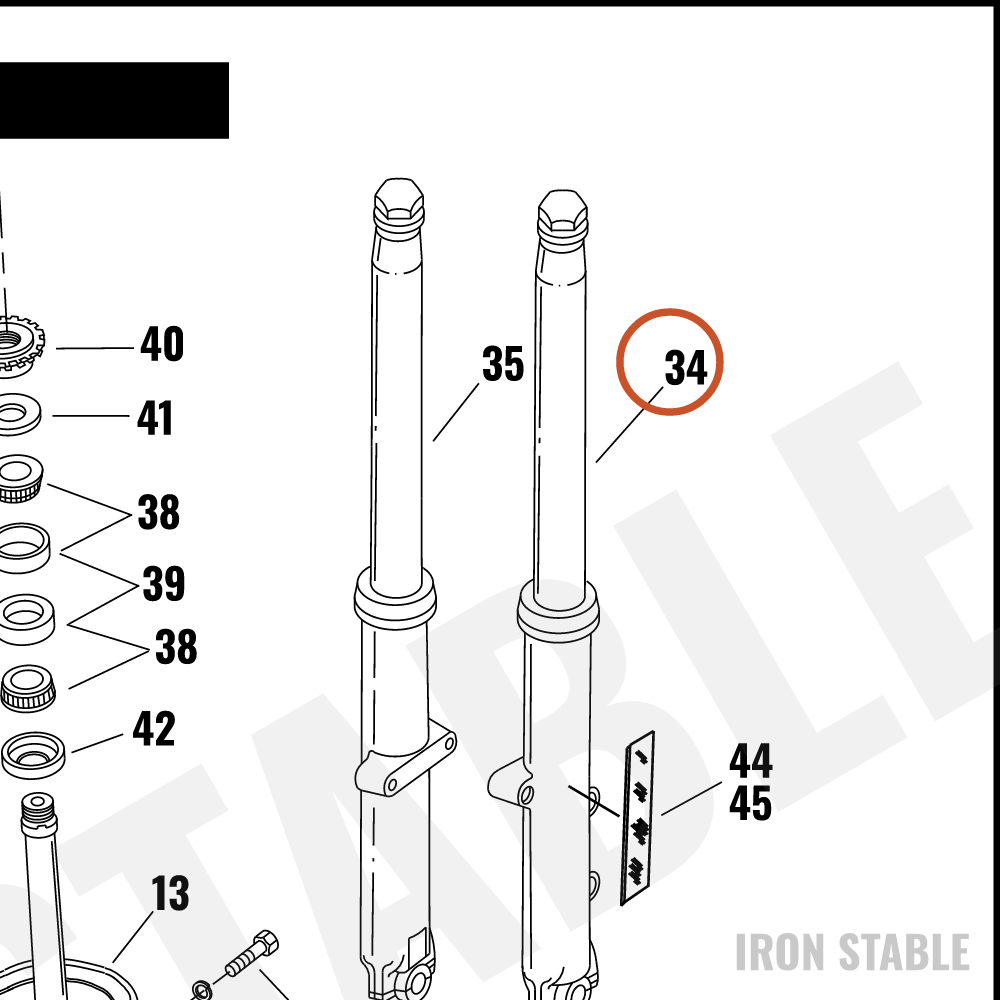 Harley-Davidson Fork Assembly, Lh