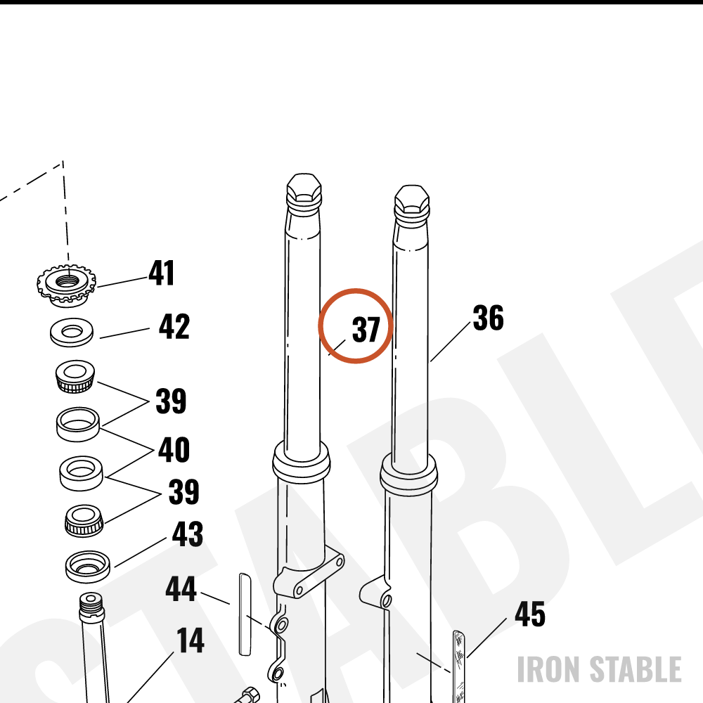 Harley-Davidson Fork Assembly, Rh