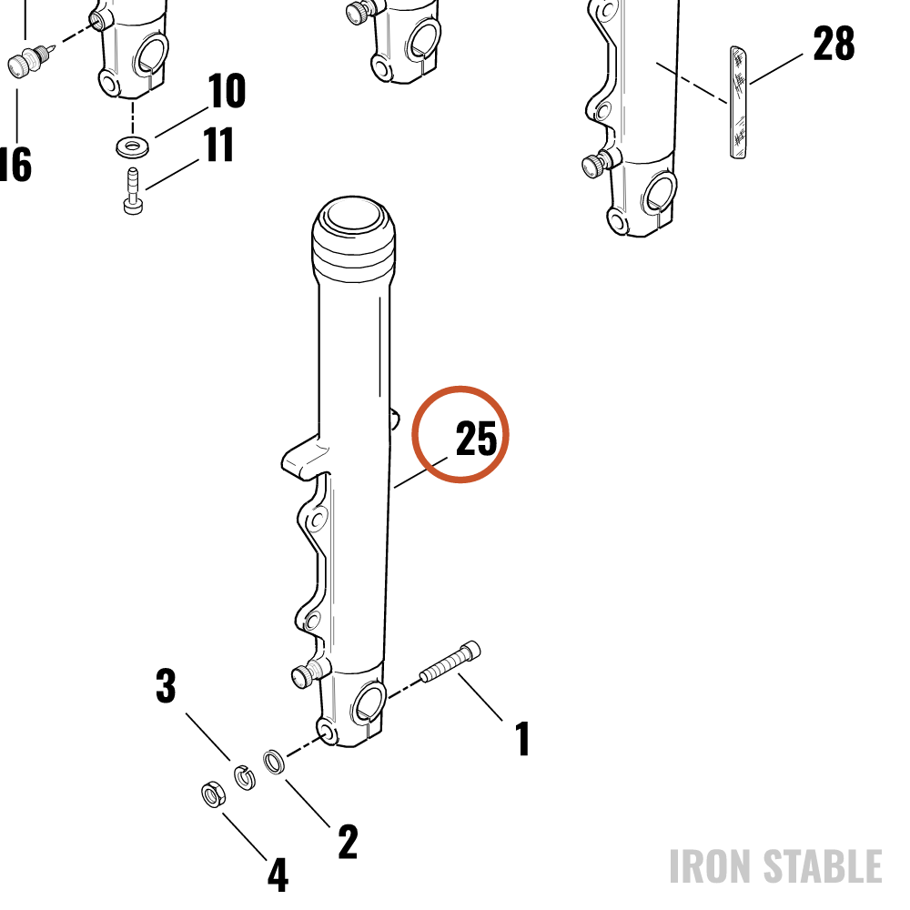Harley-Davidson Fork Slider, Right