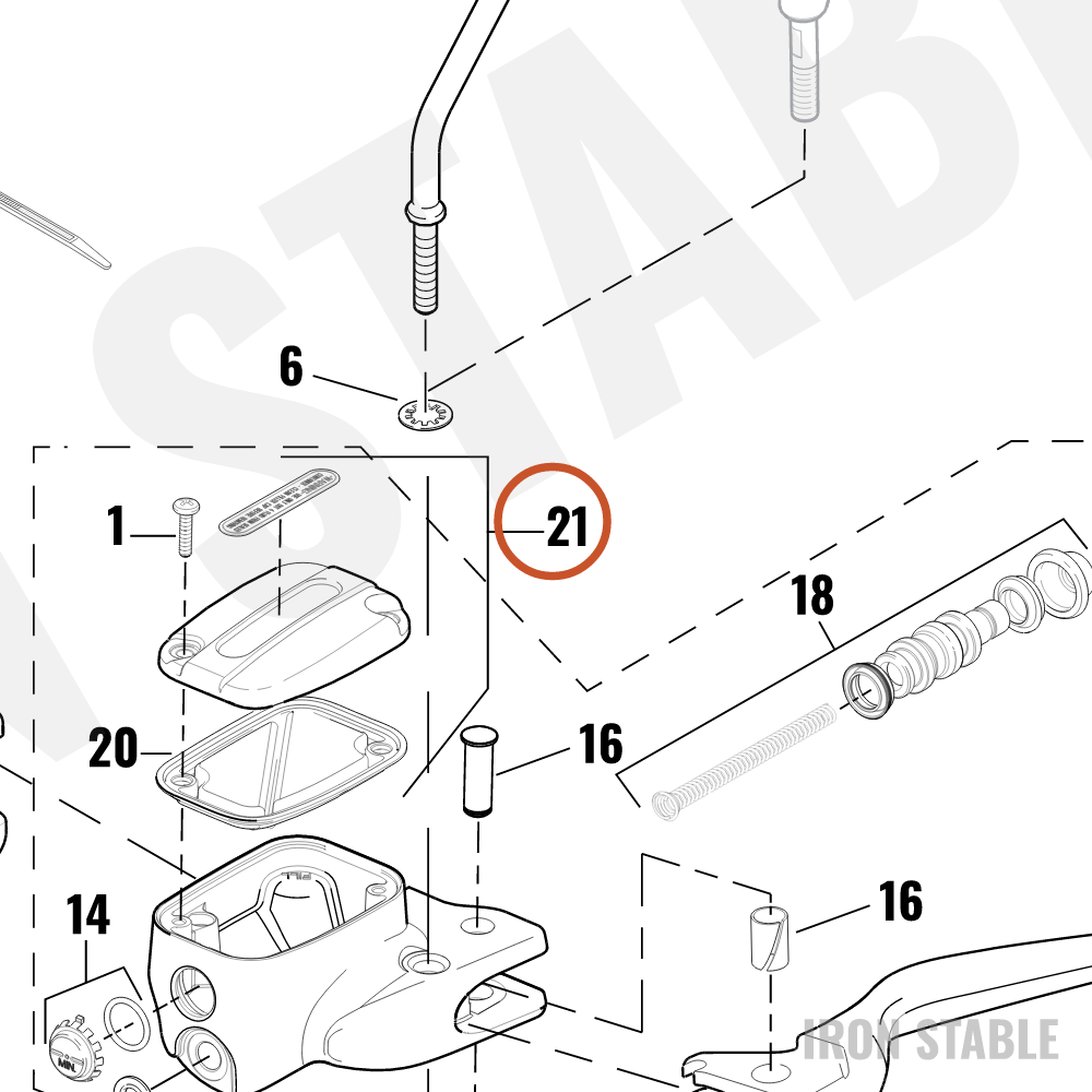 Harley-Davidson Cover, Master Cylinder Assembly, B